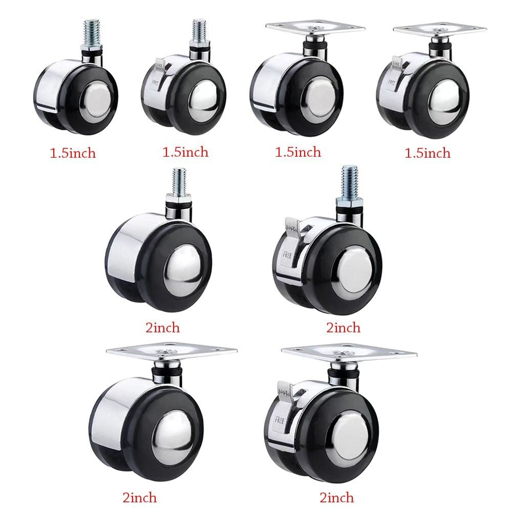 Moving Furniture Casters Wheels Soft Rubber Universal wheel Roller  For Cabinet