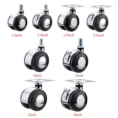 Moving Furniture Casters Wheels Soft Rubber Universal wheel Roller  For Cabinet