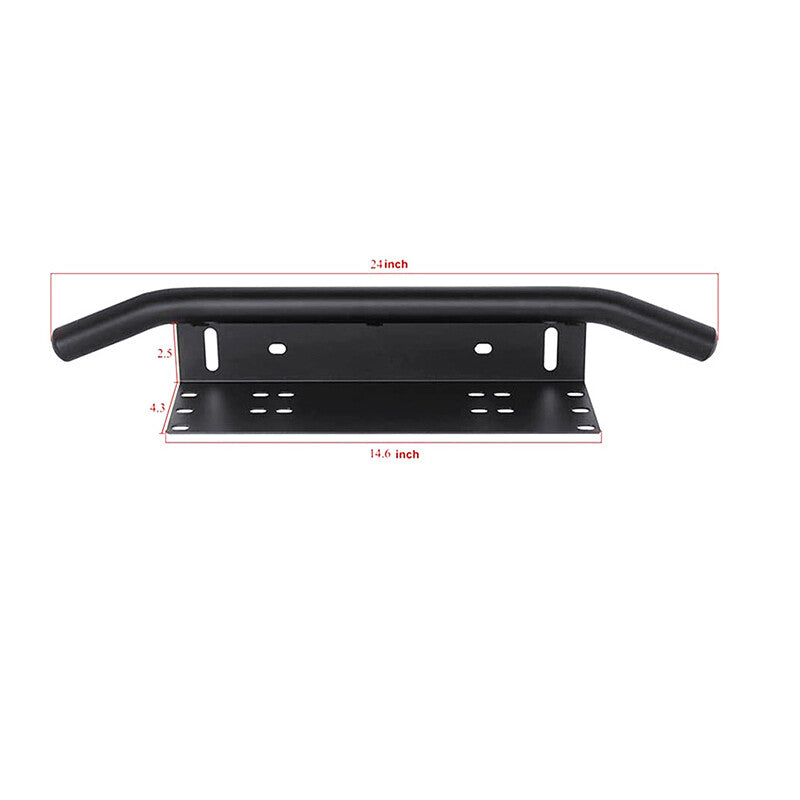 24'' Bull Bar Front Bumper License Number Plate Mount Bracket LED Light Holder