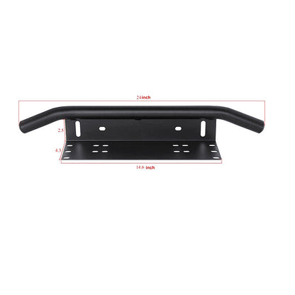 24'' Bull Bar Front Bumper License Number Plate Mount Bracket LED Light Holder