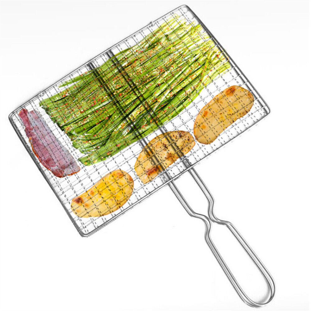 BBQ Fish Grilling Basket Grill Camping Net Meat Vegetable Cooking Kitchen Tool