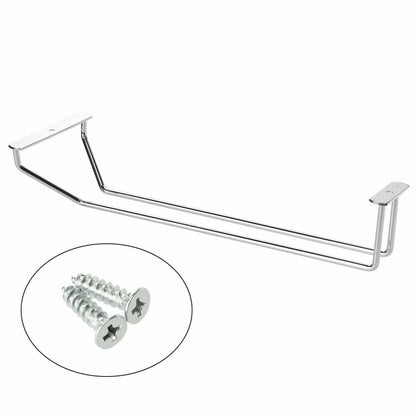 27/35/55cm Wine Rack Holder Chrome Hanging Hanger Glass Cup Shelf Wall Mounted