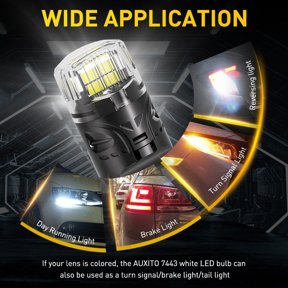 T20 580 Canbus Error Free W21/5w 7443 Reverse Bulb Led DRL Side Light White Smd