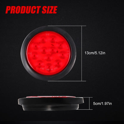 2Pcs Round LED Tail Lights Reverse Blinker Stop Brake Lamp Trailer Truck Lights