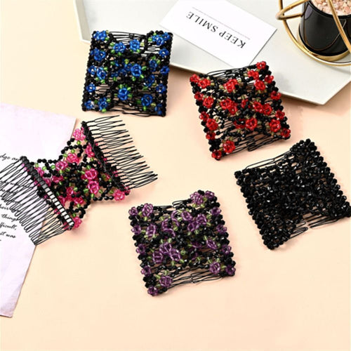 Accessories Stretchy Magic Beads Hair Combs Clips Elasticity Double Hair Comb