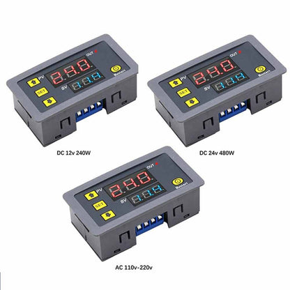 DC 12V 24V Digital Timing Delay Relay Home Adjustable Cycle Timer Control Switch