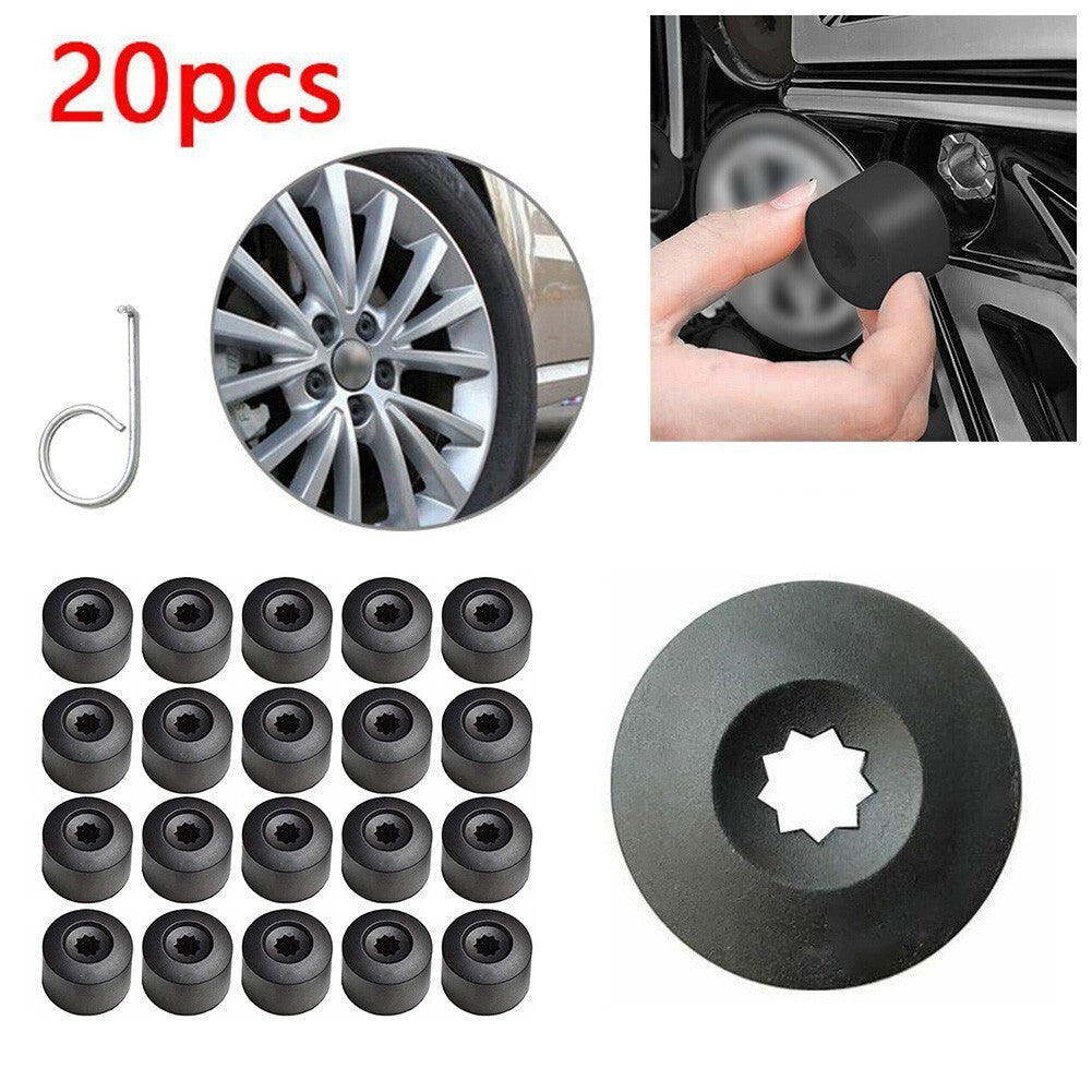 20pcs Wheel Bolt Nut Caps Covers Compatible with Volkswagen VW Golf Bora Passat Jetta 17mm