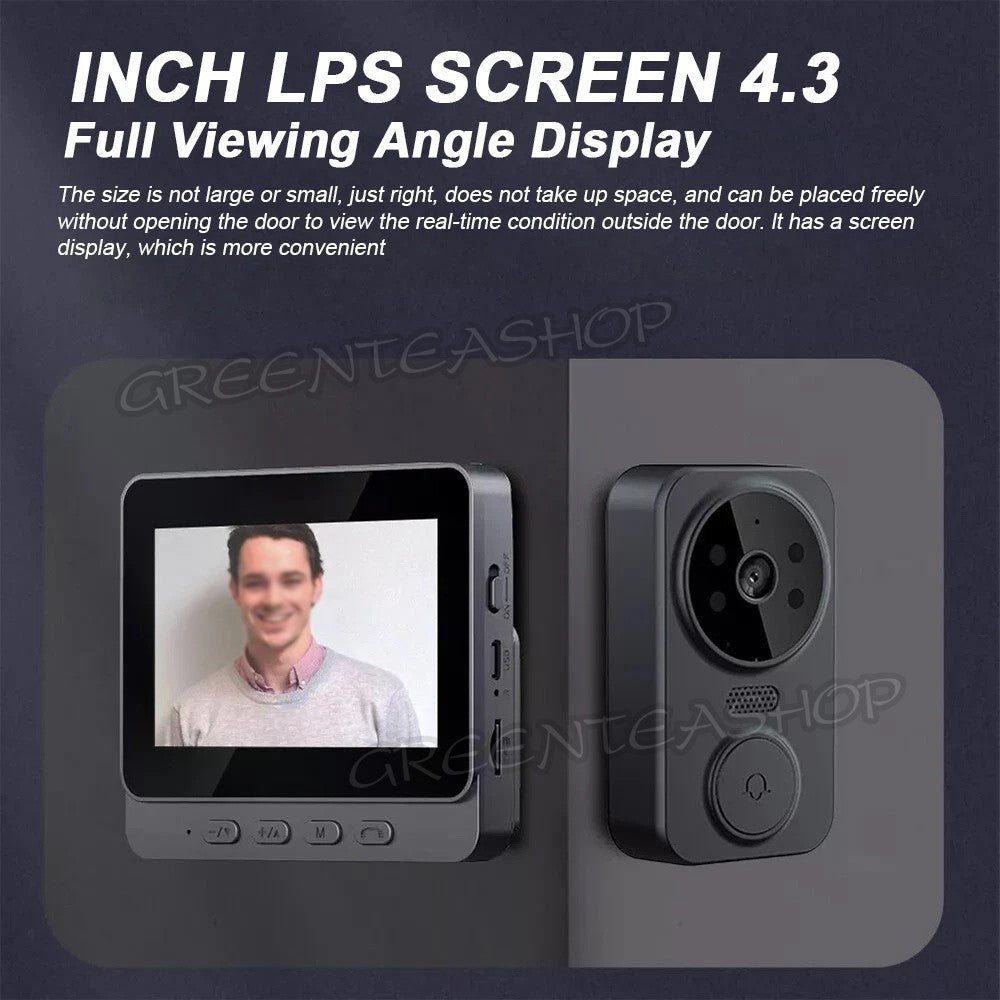 Wireless Video Door Bell WiFi Phone Intercom System with Monitor Doorbell Camera