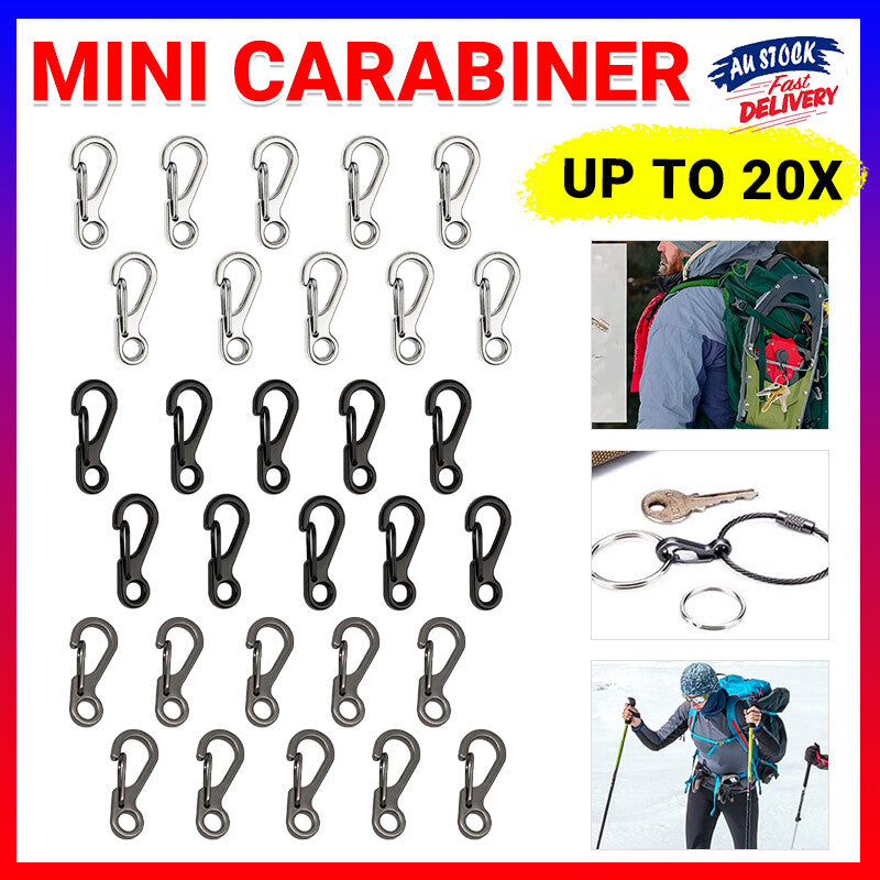 10/20x Mini Carabiner Alloy Key Buckle Keychain Snap Spring Clip Hook Tool DIY