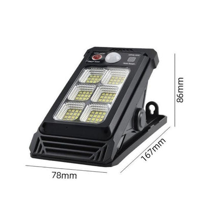 Solar Powered Clamp Light Waterproof Outdoor Use for Garden Camping Lighting