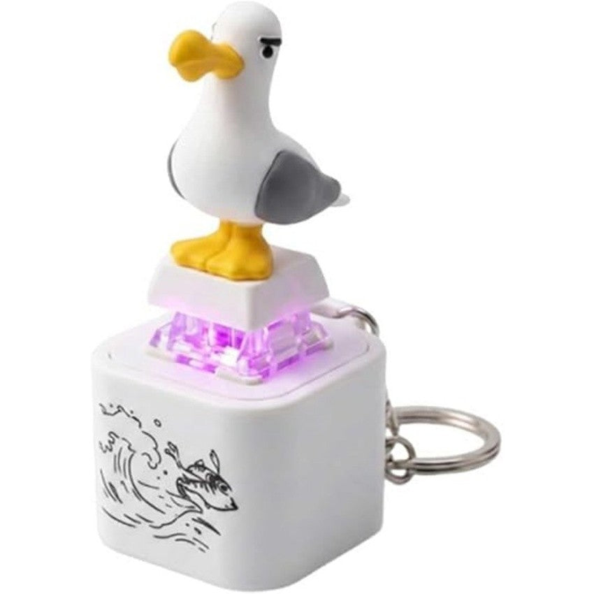 Rechargeable Seagull Mine Keychain Button with Sound Keyboard Clicker Fidget Toy