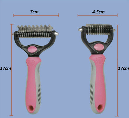 Dog Pet Cat Fur Dematting Grooming Deshedding Trimmer Tool Comb Brush Size S/L
