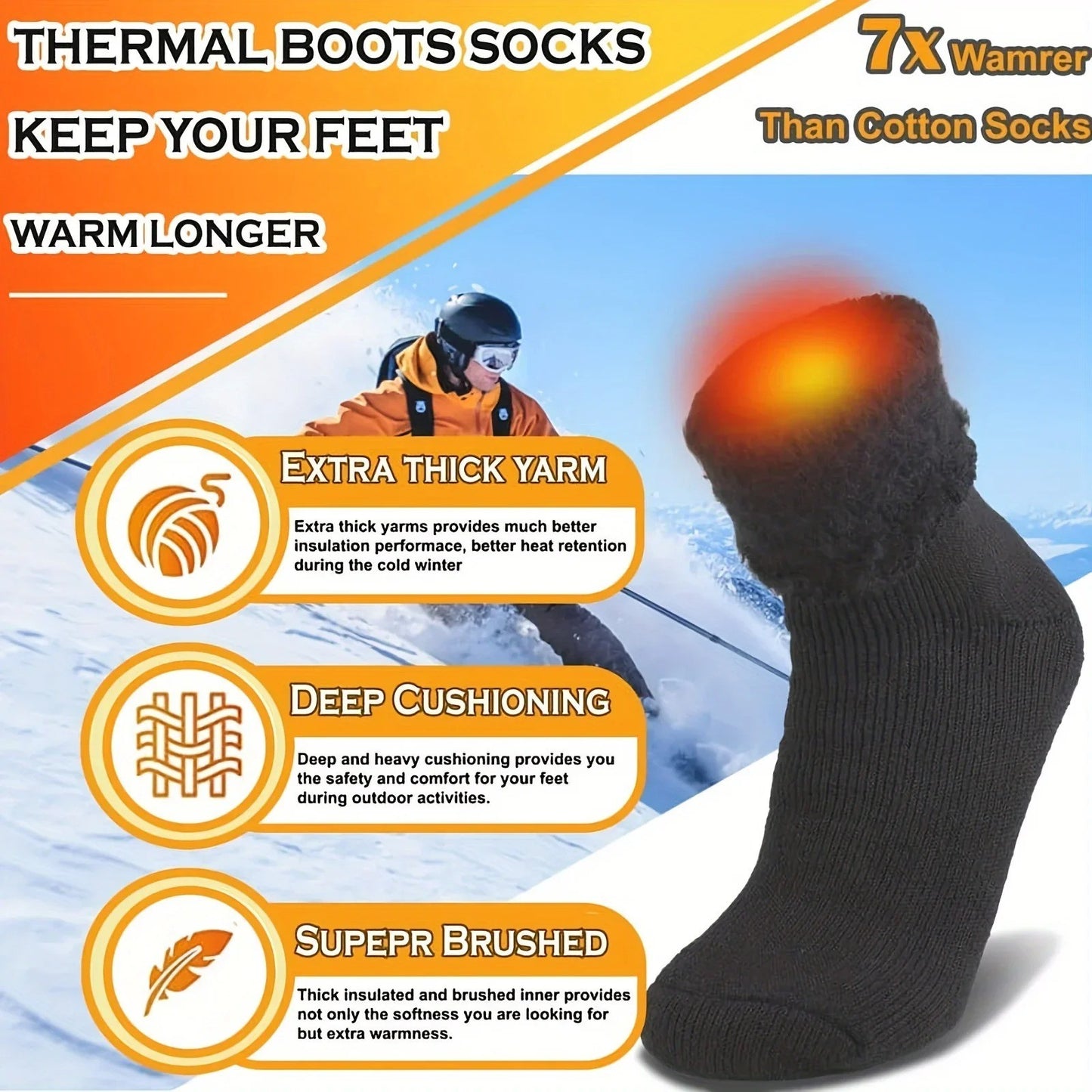 5 Pairs 6-11 AUSTRALIAN MERINO WOOL THERMAL HEAVY DUTY EXTRA THICK WORK SOCKS