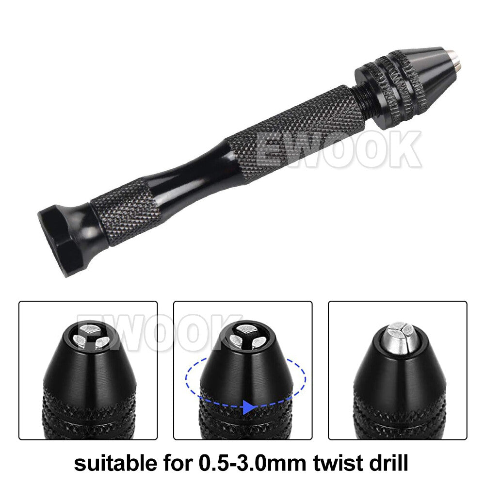 49PCS Mini hand drill Vise Hand Bits Twist Woodworking Set Precision Pin DIY AU