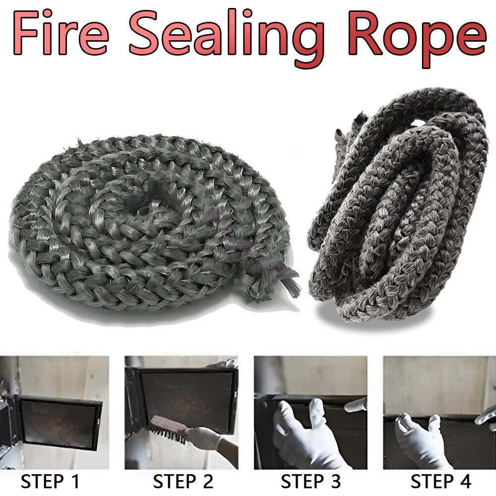 6-25MM Wood Fire Stove Heater Door Rope Seal Gasket Fiberglass Fireplace 200CM