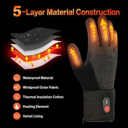 Electric Heated Gloves Ultra-Thin Touch-Screen Lightweight Hand Warmers Ourdoor