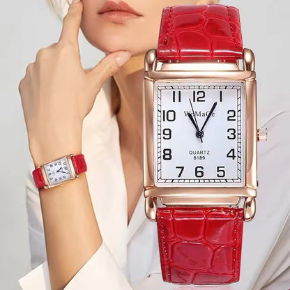 Luxury Rose Gold Ladies Quartz Watch - Fashion Women Leather Wristwatch Style