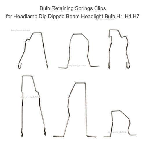 Headlight Bulb Retaining Spring Clip for Headlamp Bulb Dip H1 H3 H4 H7 Universal