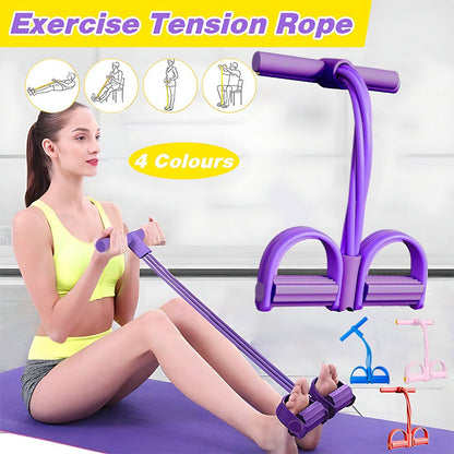 Multi-Function Exercise Tension Rope Foot Pedal Resistance Fitness Pull Bands AU