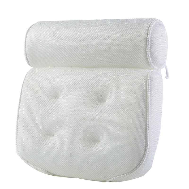 Home 3D Mesh Bath Pillow Back Neck Support Bathtub Spa Hot Tub Suction Cups New