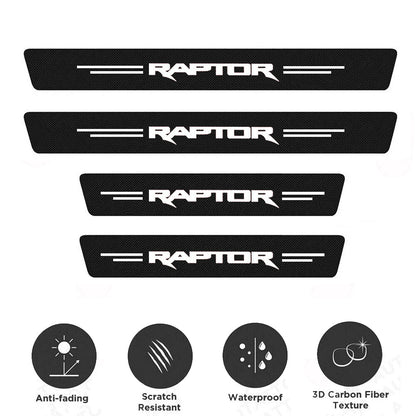 4pcs Compatible with Ford Ranger Raptor Door Sill Plate Cover Panel Protector Stickers