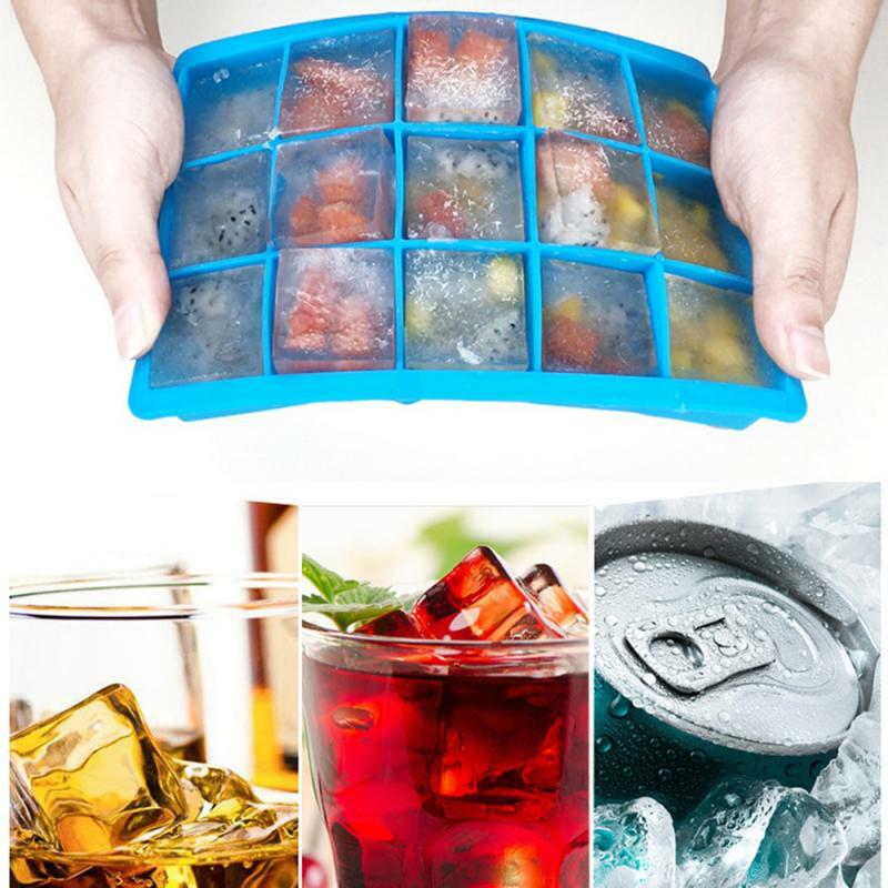 24 Grids Silicone Ice Cube Tray With Lid Mold Maker Tool Square Mould Container