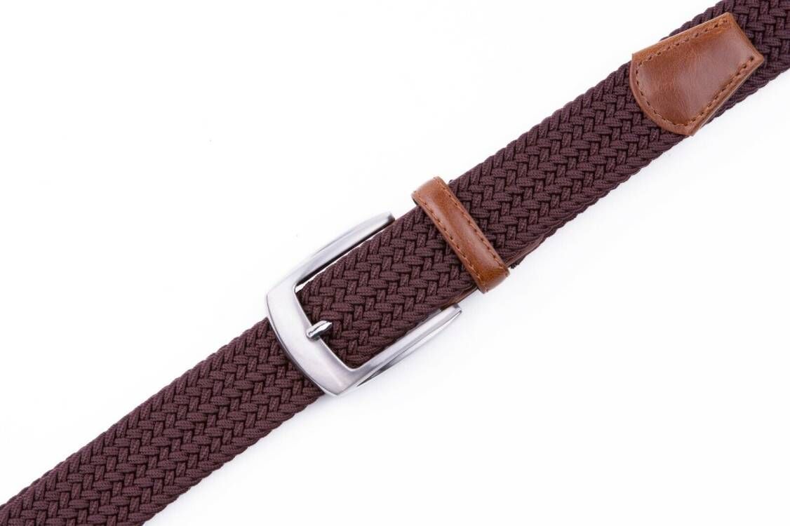 Woman Man Unisex Elastic Fabric Braided Belt Enduring Stretch Woven Belt