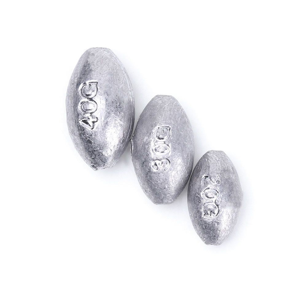 Shot Line Sinkers Weights Fishing Lead Fall Olive Shaped Sinker Hook Connector