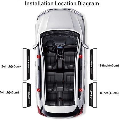 4pcs Compatible with Mazda BT-50 Car Door Sill plate Scuff Carbon Fiber Sticker Protector