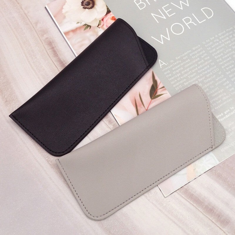 PU Leather Eyeglass Sunglasses Reading Glasses Case Soft Pouch Bag Pocket AU