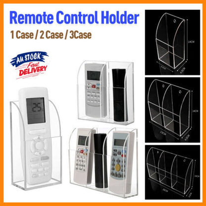 TV Remote Control Holder Wall Mount Clear Acrylic Organizer Stand Box Storage AU