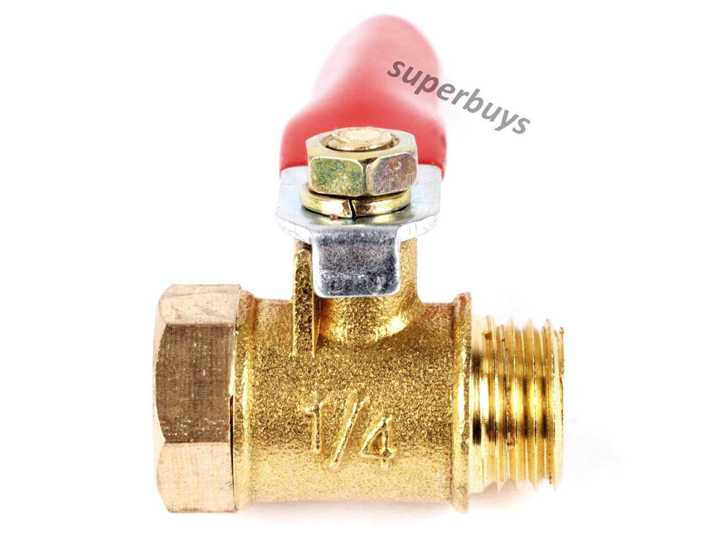 1/4" BSP Thread Male To Female Brass Shut Off Valve Cock Inline Ball Valve Lever