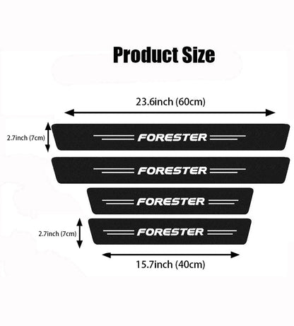 4X Door Sill Plate Anti Scratch Stickers Protector Trim Compatible with Subaru Forester