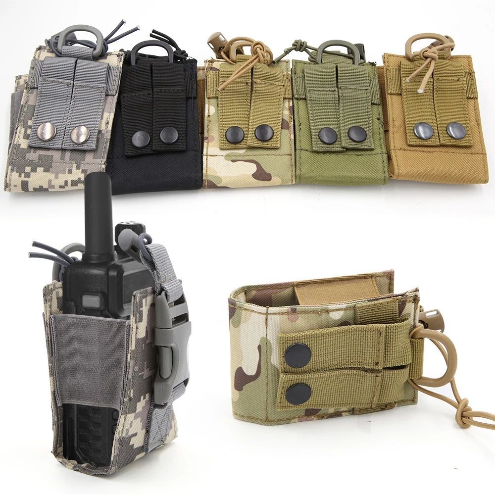Outdoor Tactical Radio Holder Outdoor Walkie Talkie Pouch Case Belt Holster Bag/