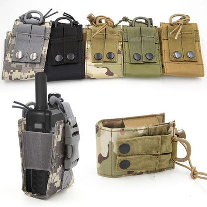 Outdoor Tactical Radio Holder Outdoor Walkie Talkie Pouch Case Belt Holster Bag/