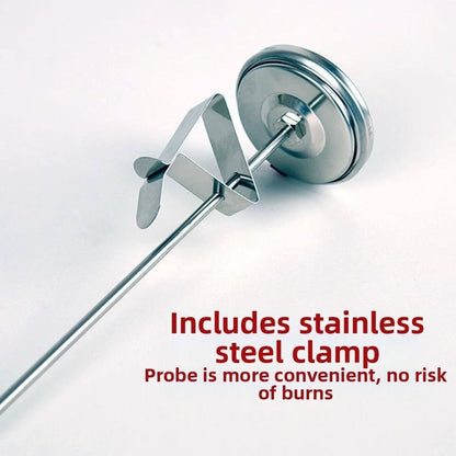 Stainless Steel Candy & Deep Fry Kitchen/Cooking Thermometer Probe with Clip