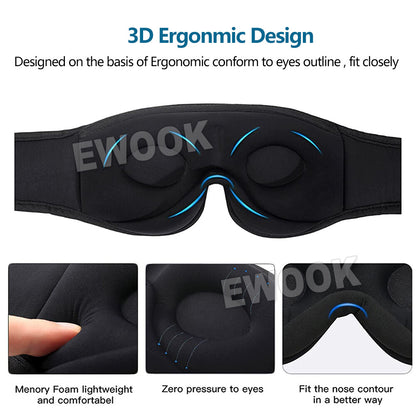 Wireless Bluetooth 5.0 Stereo Eye Mask Headphones Earphone Sleep Music Headband
