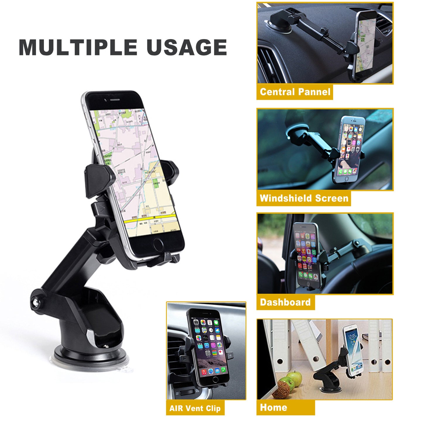 Universal 360° Windshield Car Mount Holder Phone Stand Compatible with GPS Mobile iPhone 17