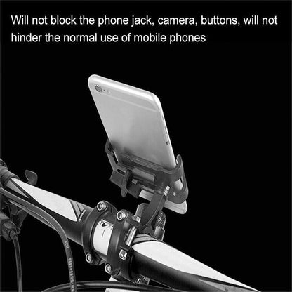 Aluminium Bicycle Phone Holder 360 Degree Rotation Handlebar Mount Universal Bar