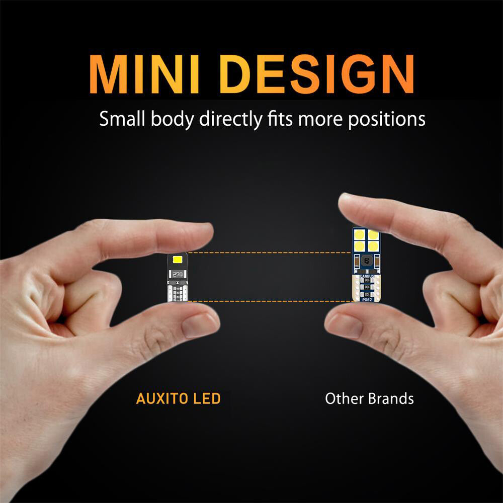 White 10x T10 168 194 6SMD White LED Light Wedge Side Corner Park Globe Bulb 12V