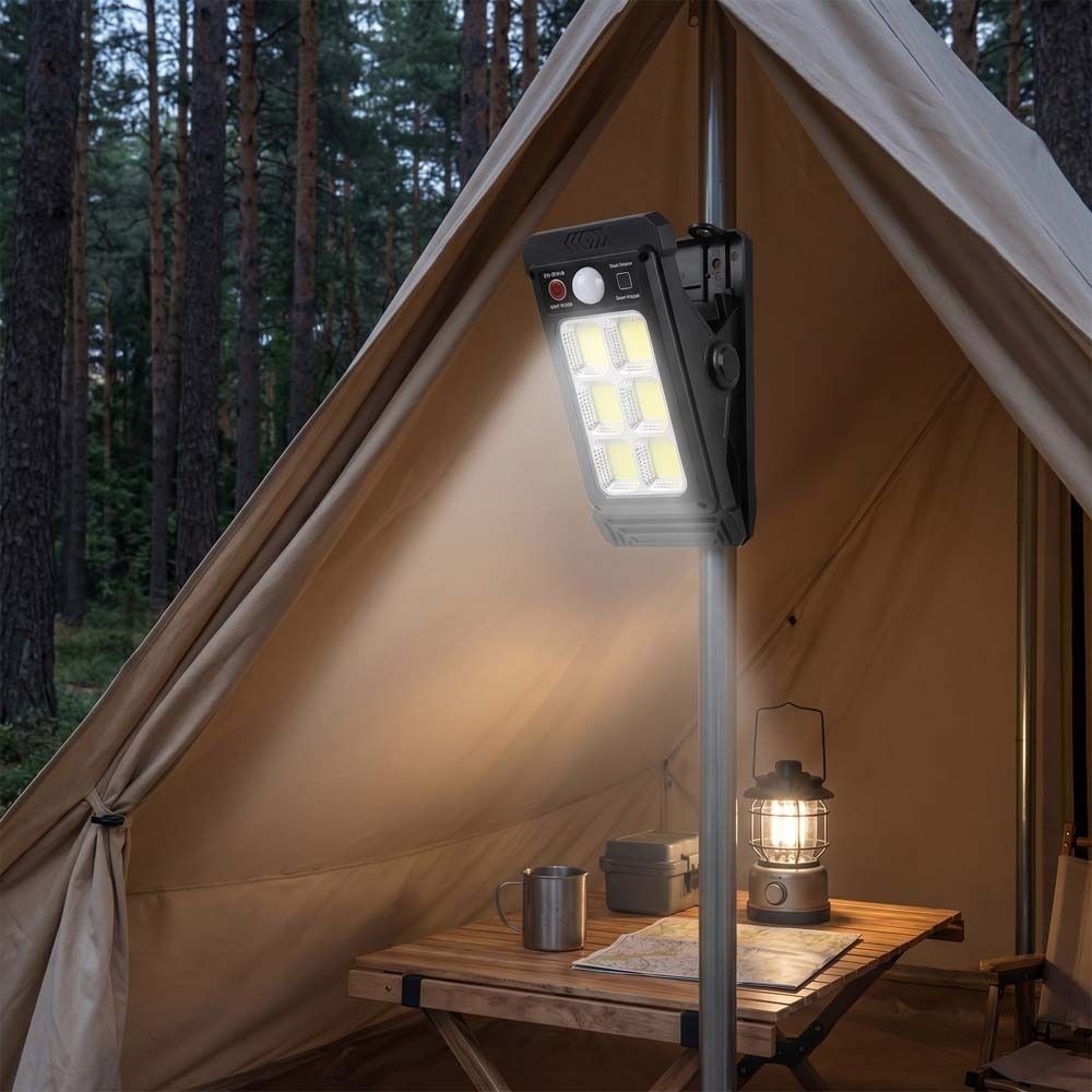 Solar Powered Clamp Light Waterproof Outdoor Use for Garden Camping Lighting
