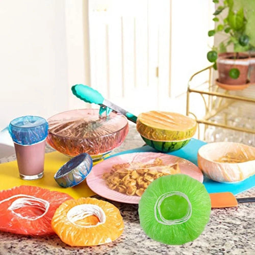 Elastic Food Storage Covers Reusable Stretch Plastic Wrap Bowl Covers New