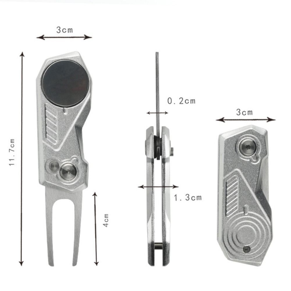 Divot Repair Tool with Popup Button Foldable Golf Green Fork Golf Marker – Compatible with Golf