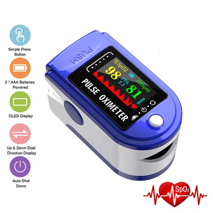 Professional Finger Pulse Oximeter Blood Oxygen Saturation Monitor Heart Rate AU