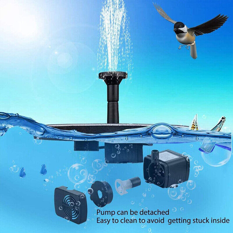 2022 Outdoor Solar Powered Floating Bird Bath Water Fountain Pump Garden Pond