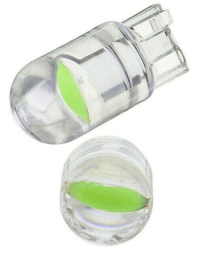 10 X GREEN T10 DOME HEAD STYLE COB LED GLOBE REPLACEMENT FOR DASH LIGHTS PARKERS