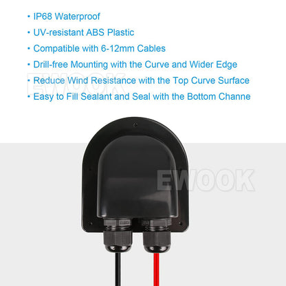 Caravan Solar Car Junction Box Camper Roof Wire Cable Entry Gland Box Waterproof