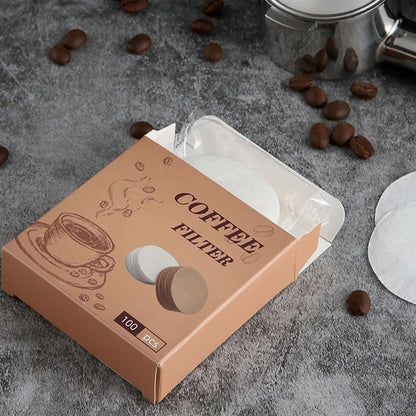 100Pcs Round Coffee Filter Paper Espresso Portafilter Accessories  Barista Tools
