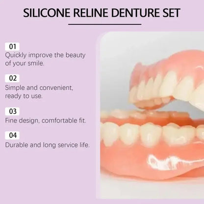 Silicone Denture Set Teeth Comfort Fit Silicone Denture Set for Women Men AUS