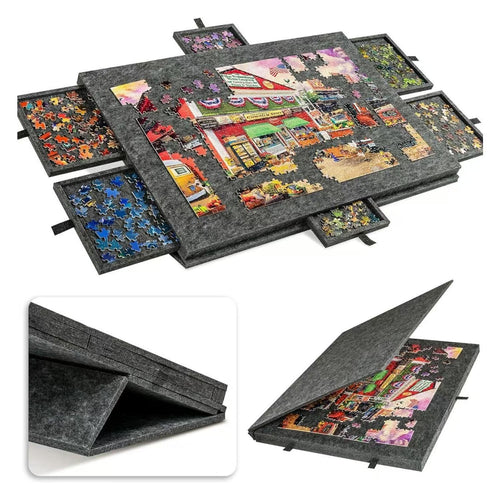 Tilting Puzzle Board with 2-in-1 Designed Stand & Cover for Adults, Portable Jigsaw Puzzle Table for Up to 1000 Pieces